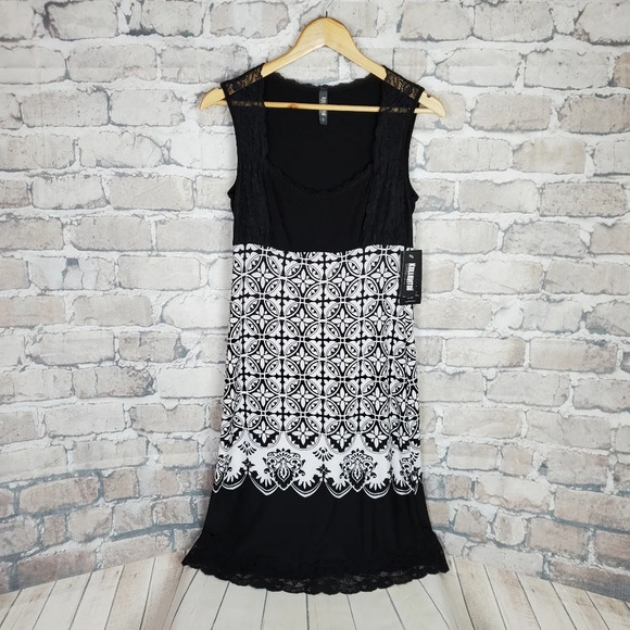 Kollontai Slip Dress NWT Coblence Combination White  Black Medium - Picture 1 of 11